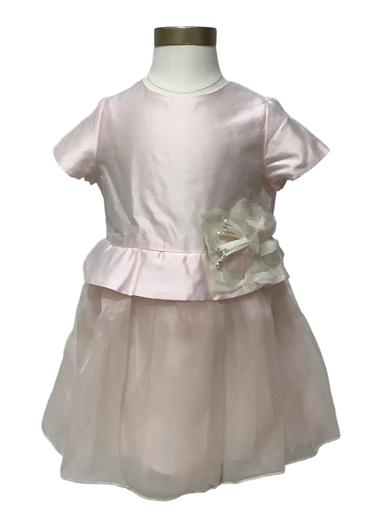 Pink Silk Tulle Floral Dress