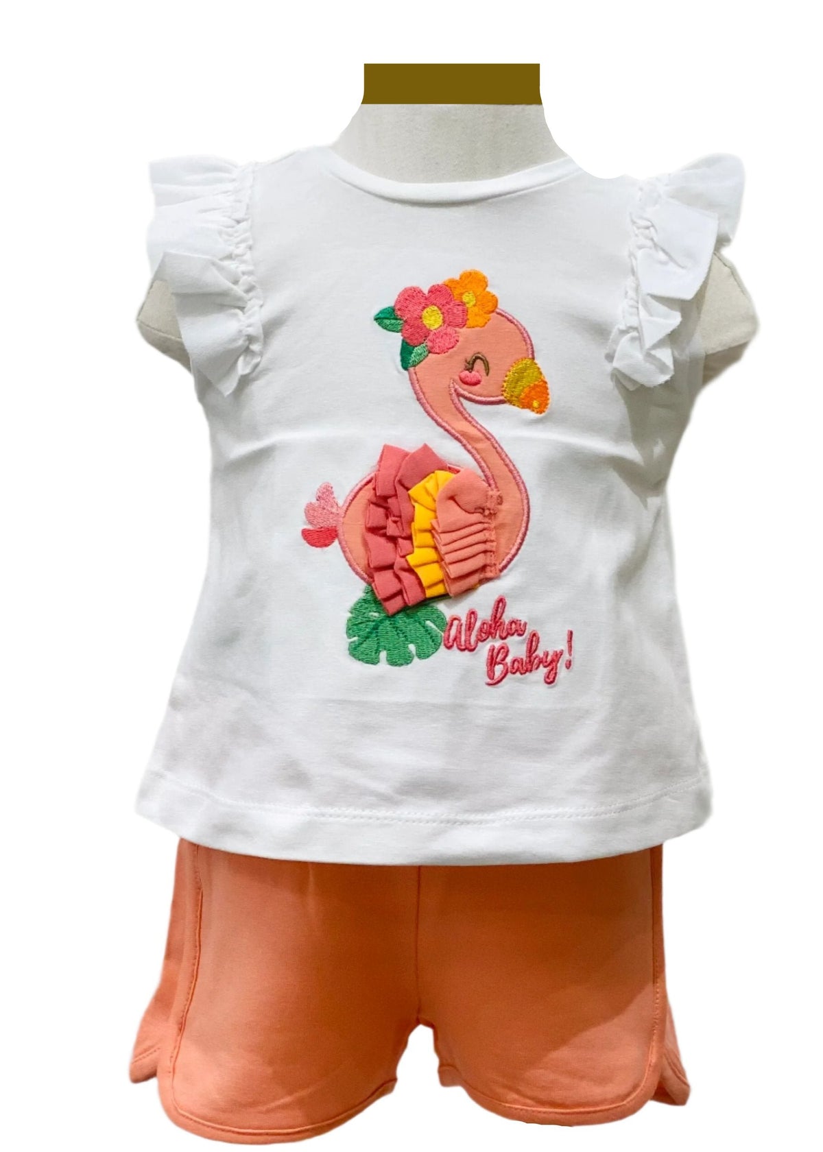 Swan Embroidered Top and Short Set