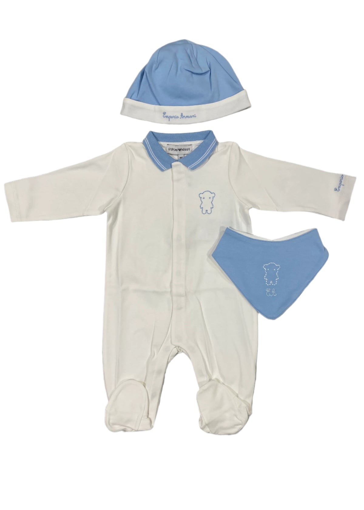 Embroidered Manga Bear with Hat and Bib Gift Set