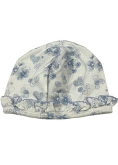 Blue Ruffled Heart Blossom Hat