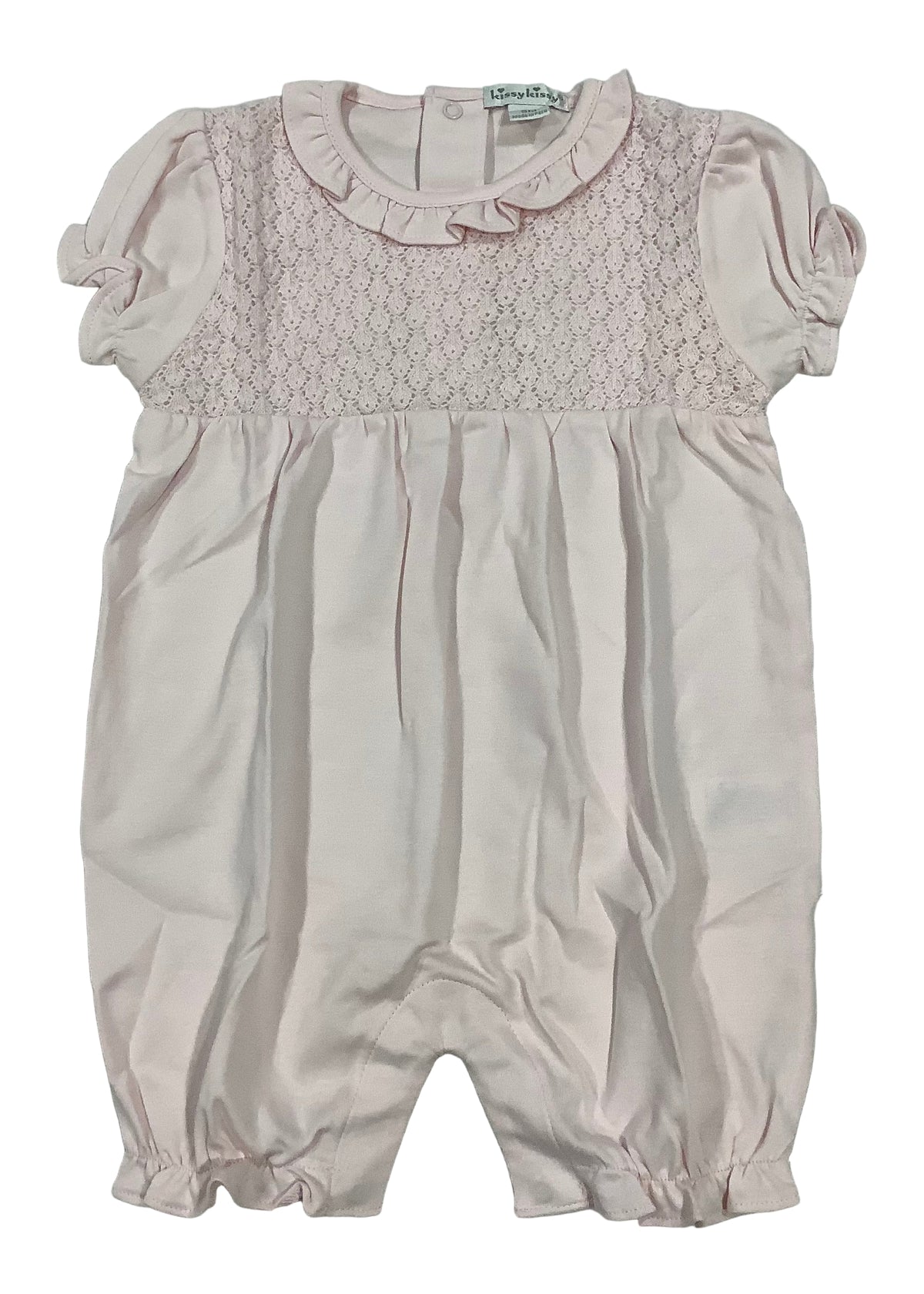 Pink Playsuit Ruffled Neck Shortie