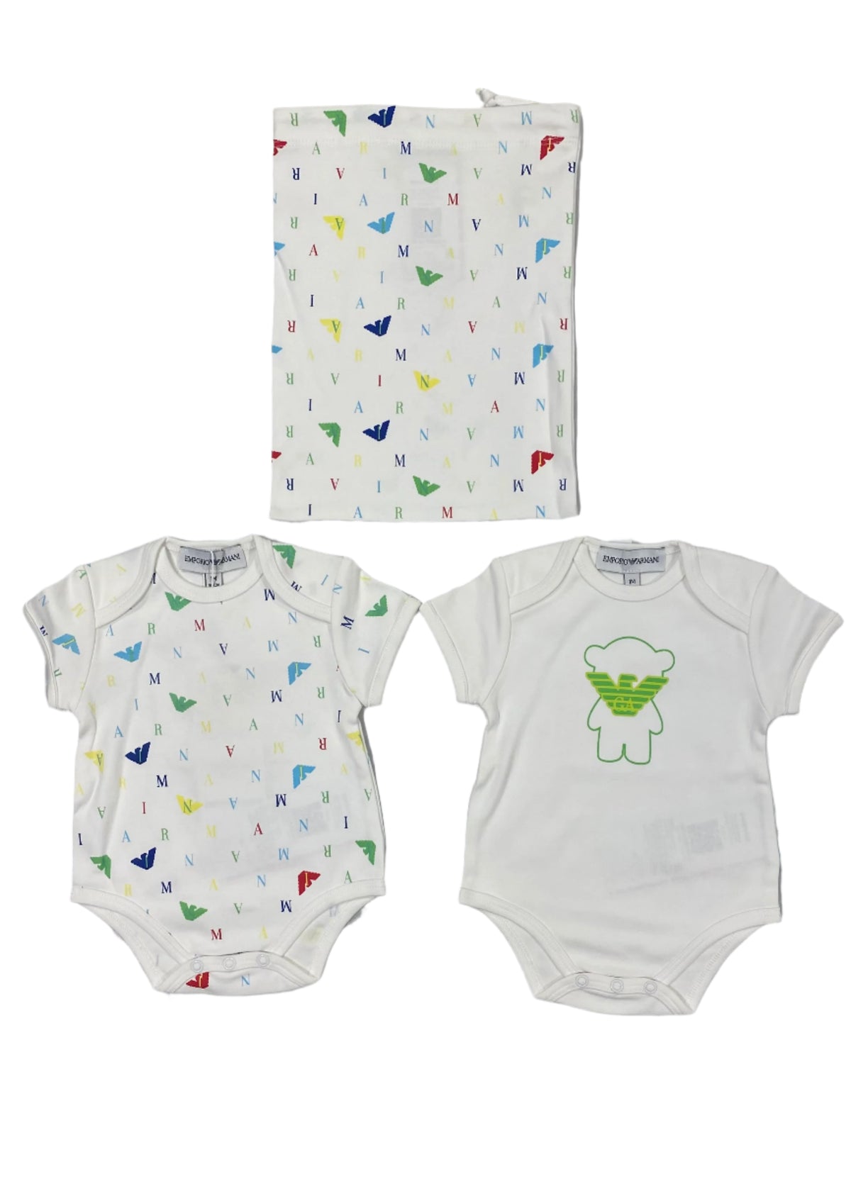 White Green Set of 2 pc Bodysuit