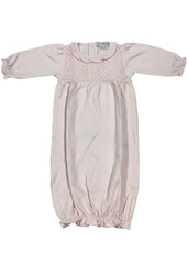 Pink Ruffle Neck Baby Gown