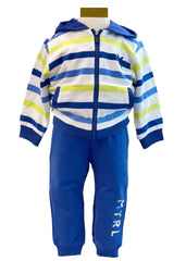 Zip-up Stripe Jacket and Jogger Set