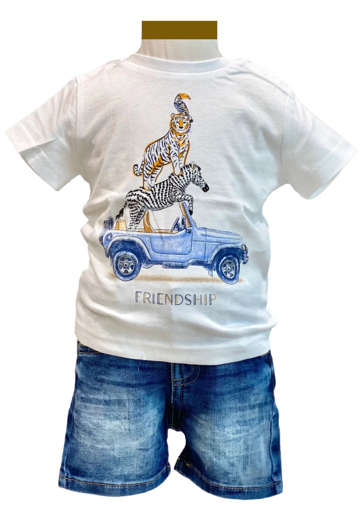 Animal Friendship Print Top and Short Set