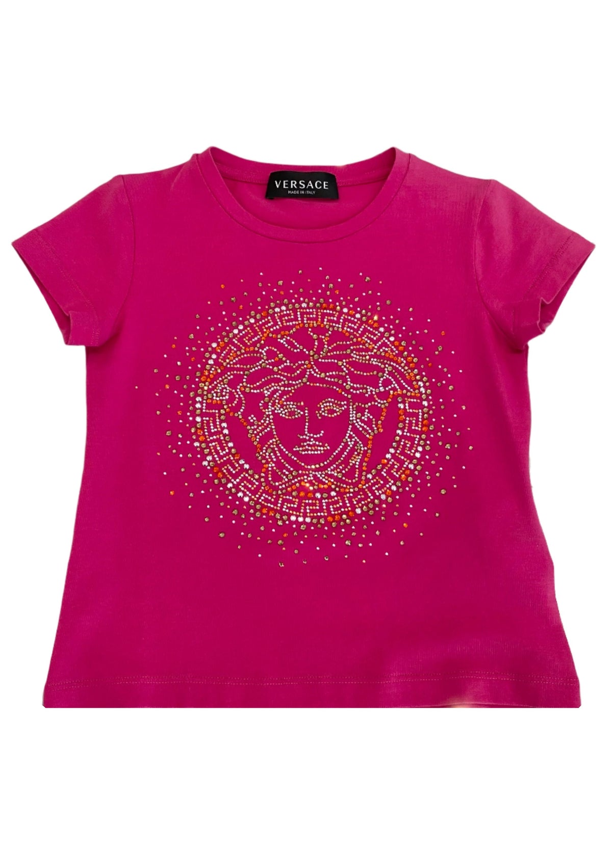 Pink Versace Crystal Logo T-shirt