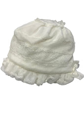 Ivory with Frills  Baby Bonnet