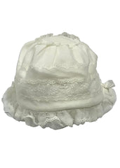 Ivory with Frills  Baby Bonnet