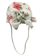 White Red Green Printed Floral with Bow Hat