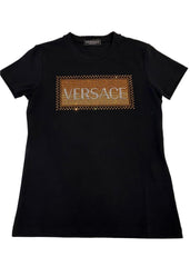 Versace Gold and Silver Crystal Logo