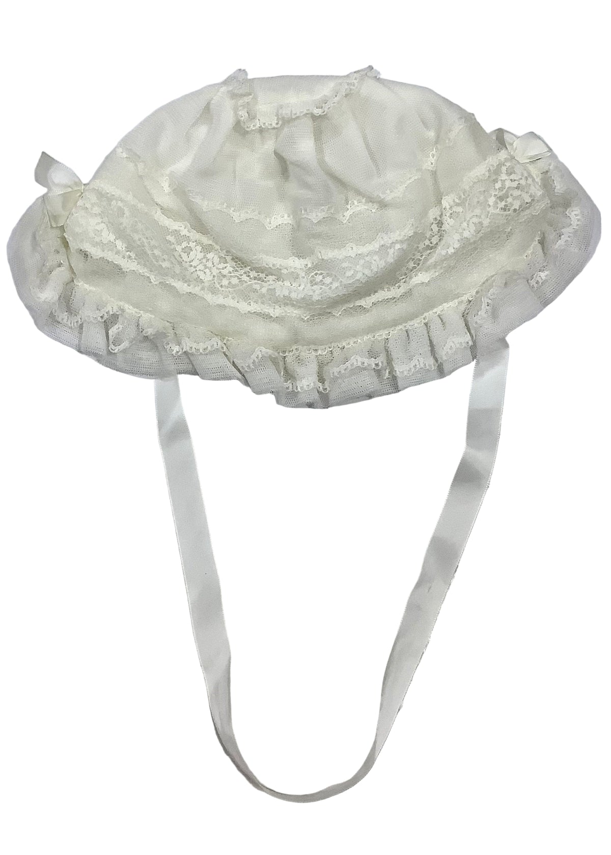 Ivory with Frills  Baby Bonnet