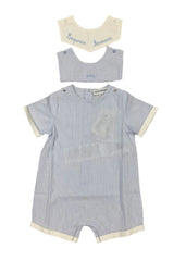 Cotton Crepe Shortie Detachable Bib Set