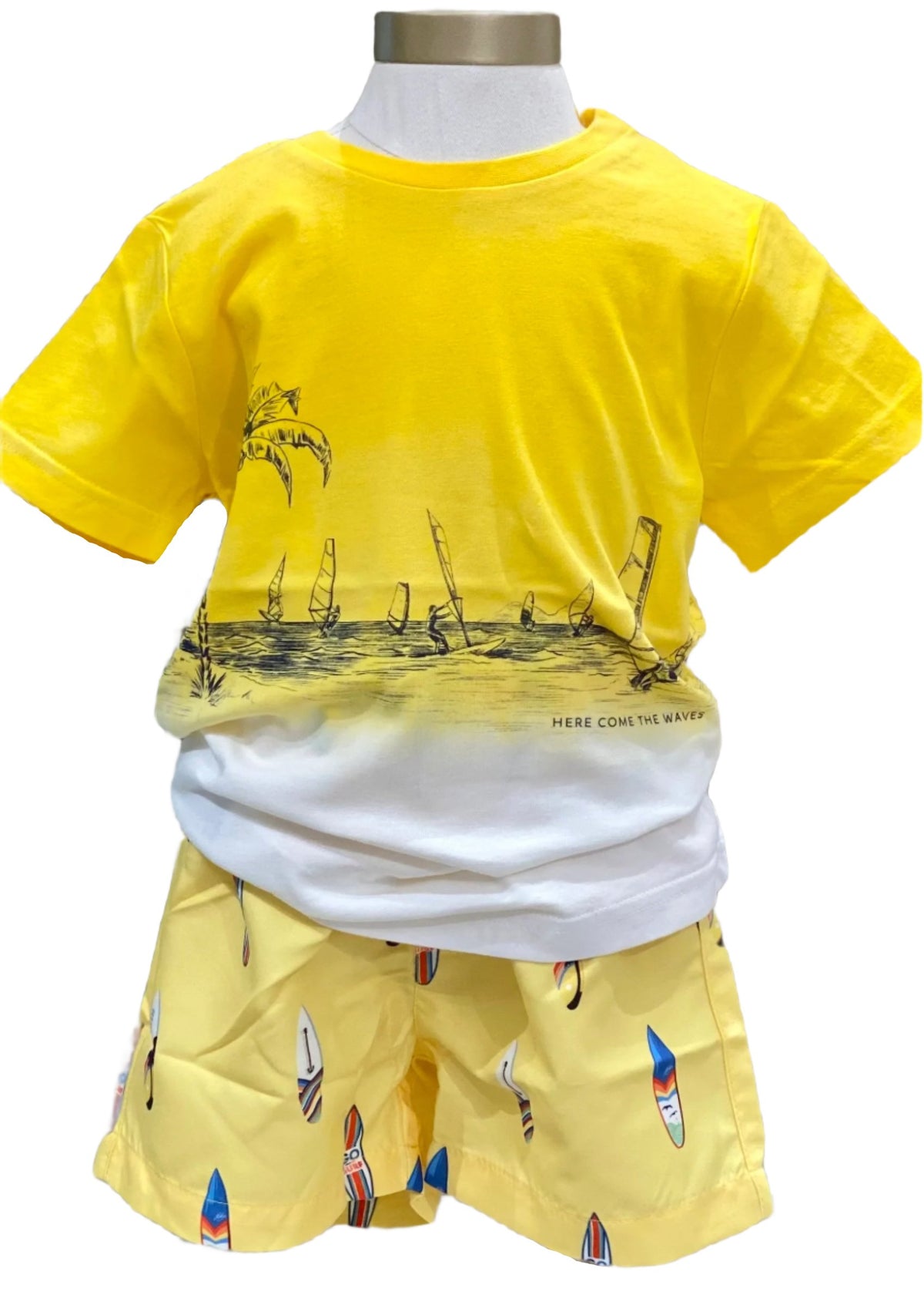 Sea and Surf Print Top and Swimshort Set