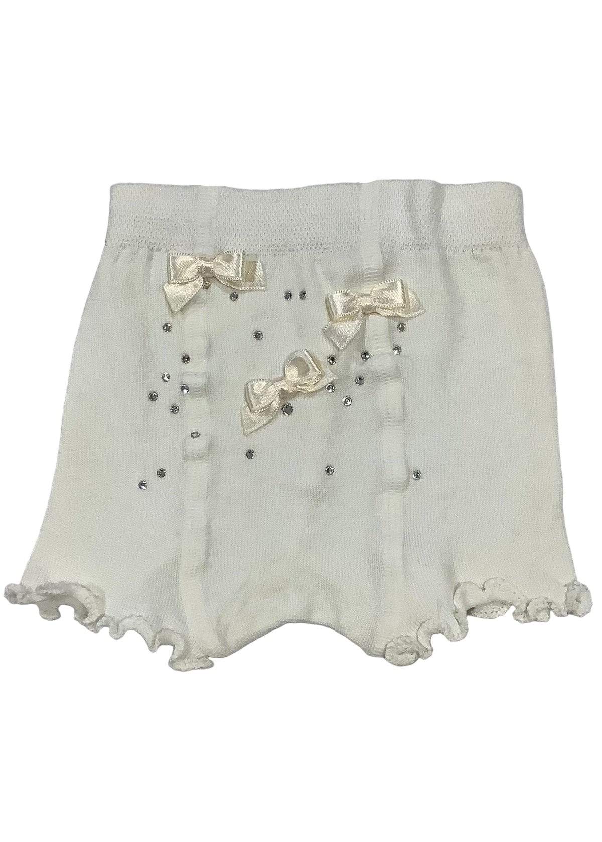 Beige Bow and Swarovski Design Panties
