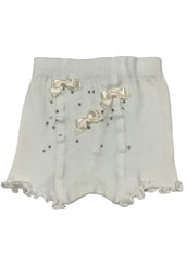 Beige Bow and Swarovski Design Panties