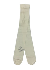 Beige Brand Initial in Crystal Design Tights and Stockings