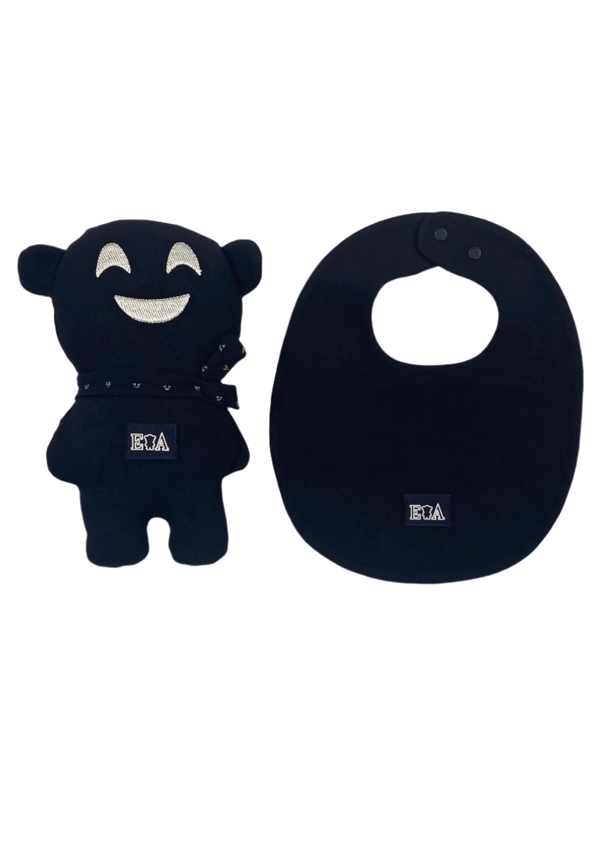 Rubber 'EA' Manga Bear Logo Bib with Doudou Set