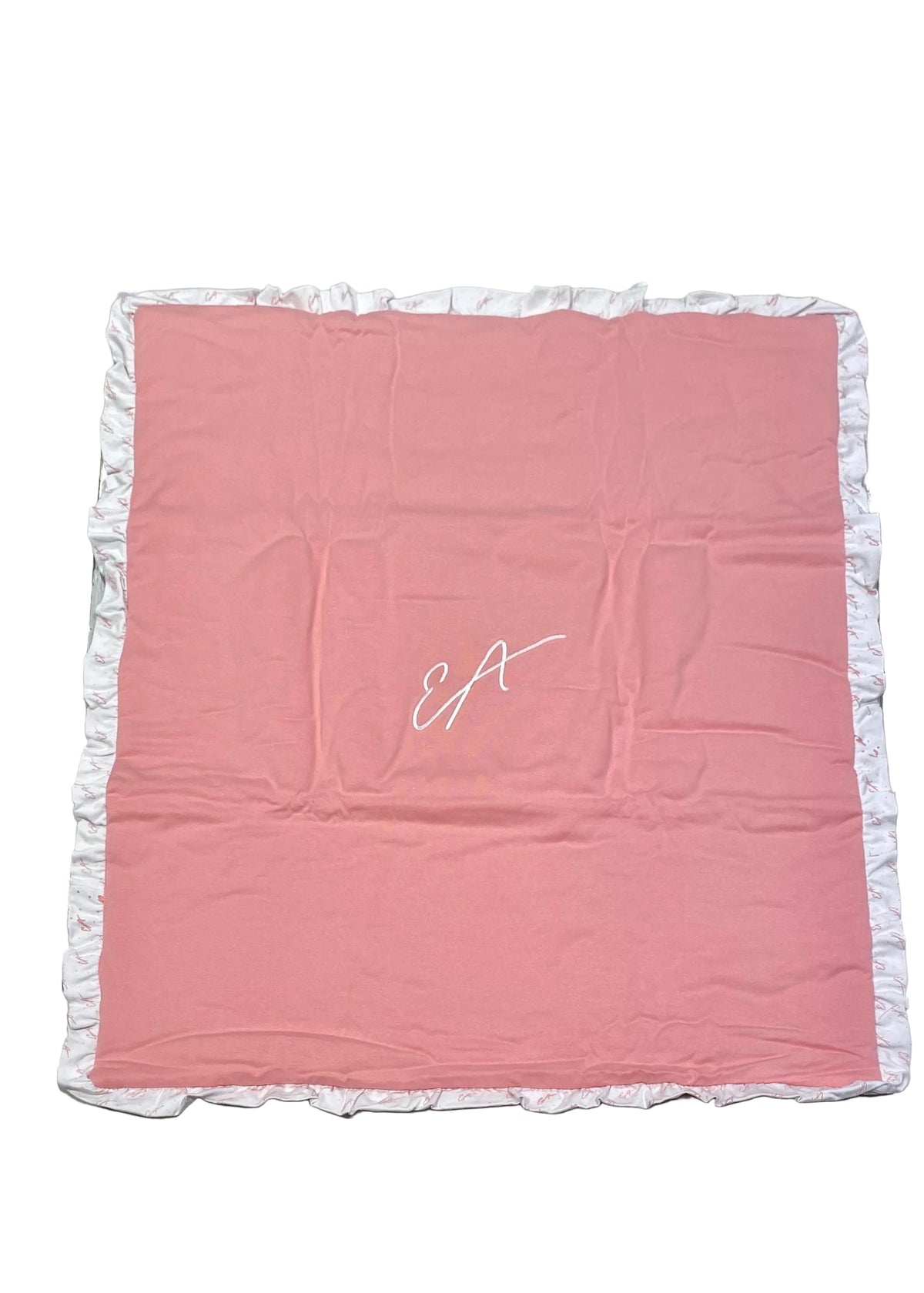 Peach Ruffle Trim Blanket