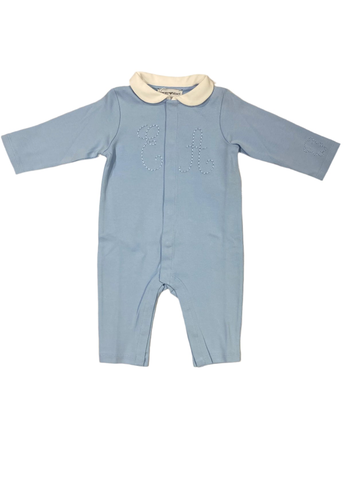 Embroidered 'EA' Logo Collared Romper Suit