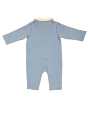 Embroidered 'EA' Logo Collared Romper Suit