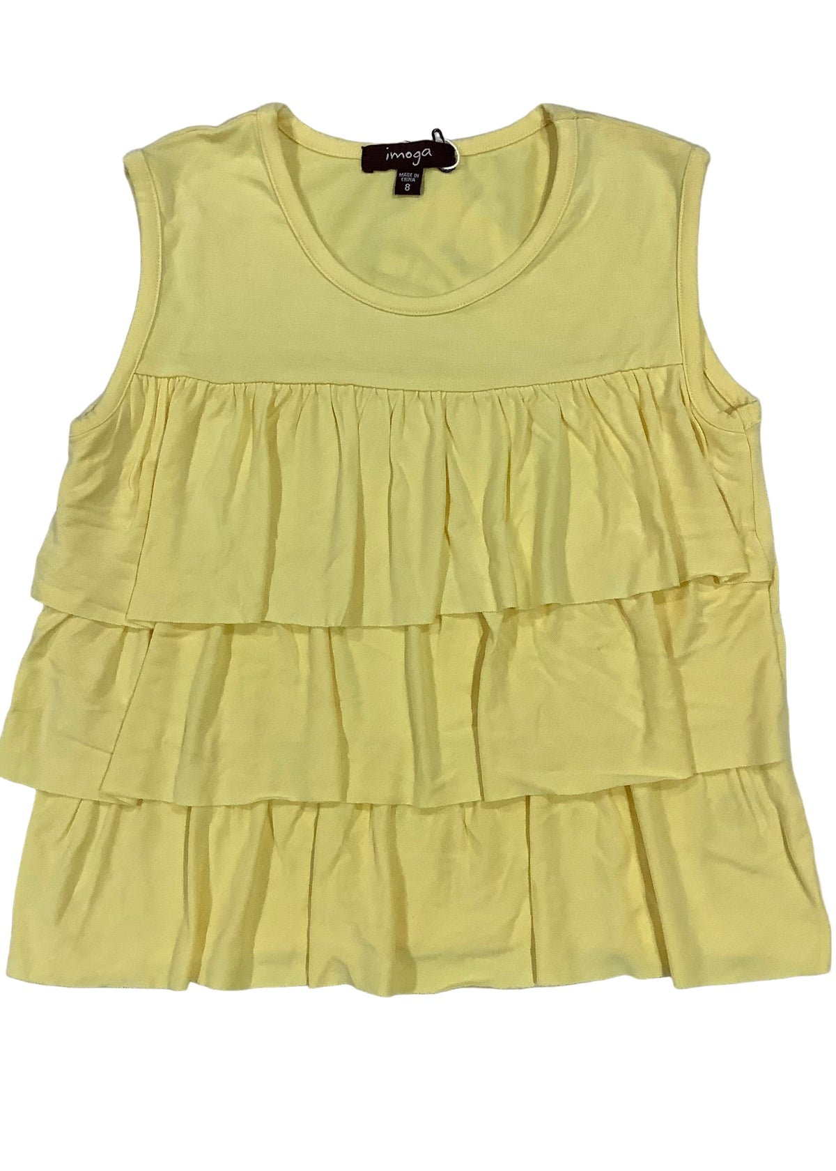 Yellow Ruffle Tank Sleeveless T-Shirt