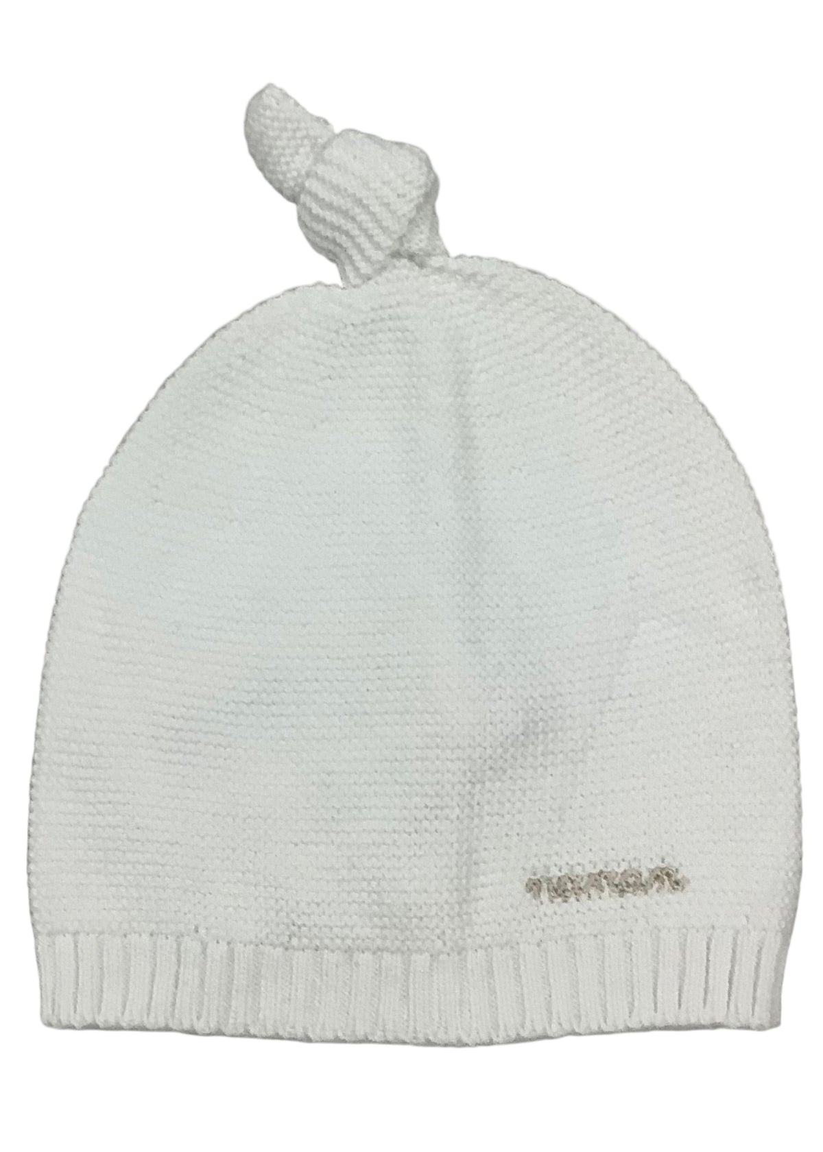 Nanan Plain White Knit Hat