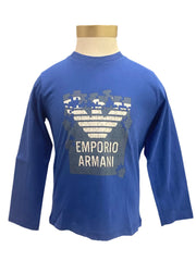 Puzzle White Eagle Print Long Sleeve T-Shirt