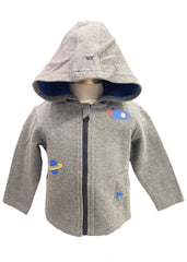 Space Theme Print Hooded Jacket