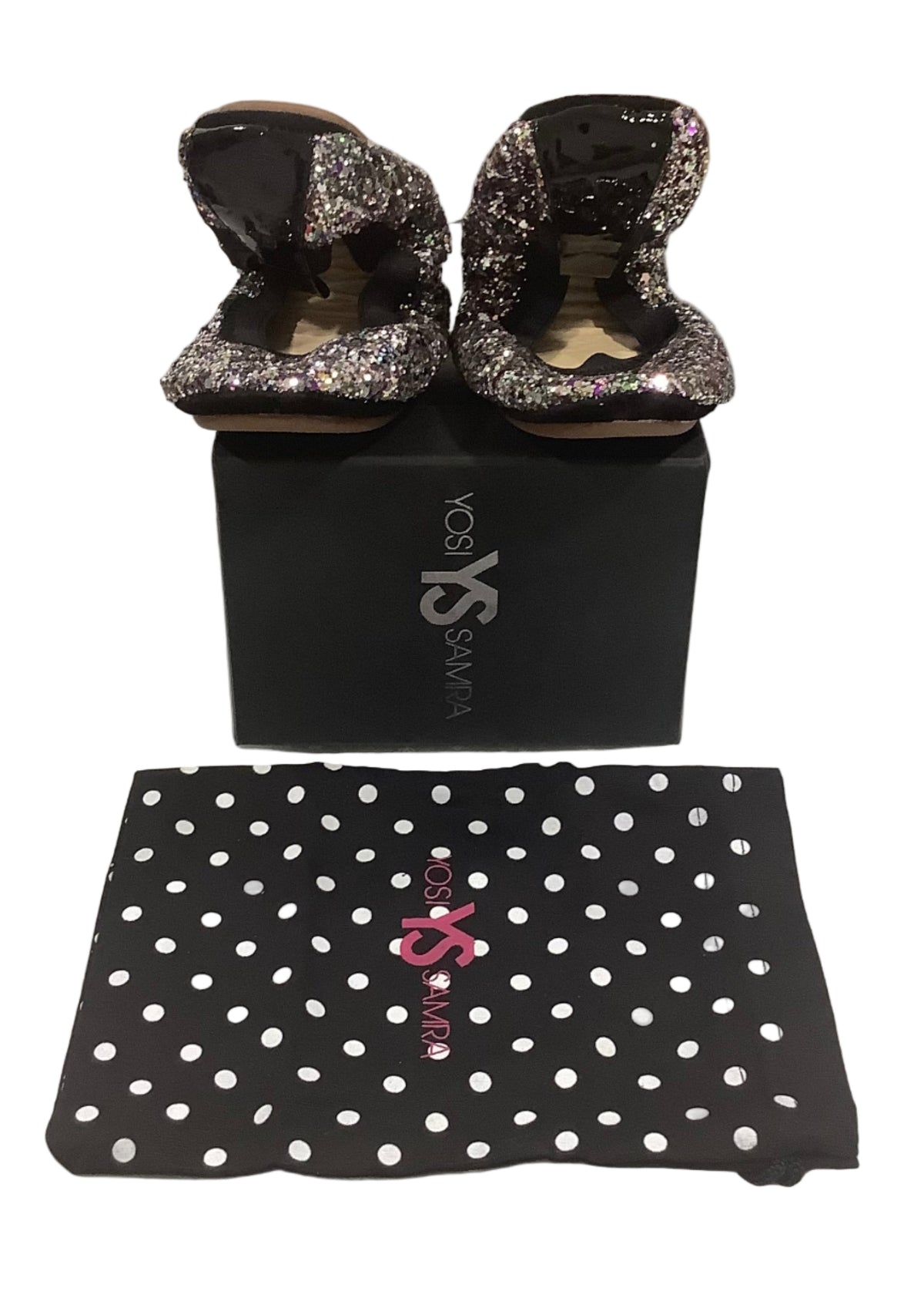 Multi Cosmic Love/Black Ballerina Shoes