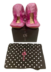 Pink YS Fuchsia Glitter Ballerina Shoes