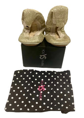 Gold YS Gold Glitter Ballerina Shoes