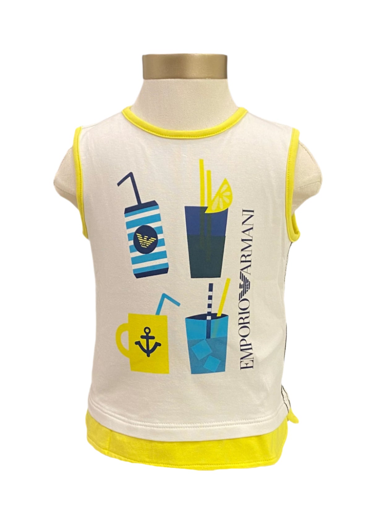 Glass and Straw Design Sleeveless Top