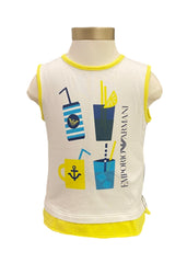 Glass and Straw Design Sleeveless Top