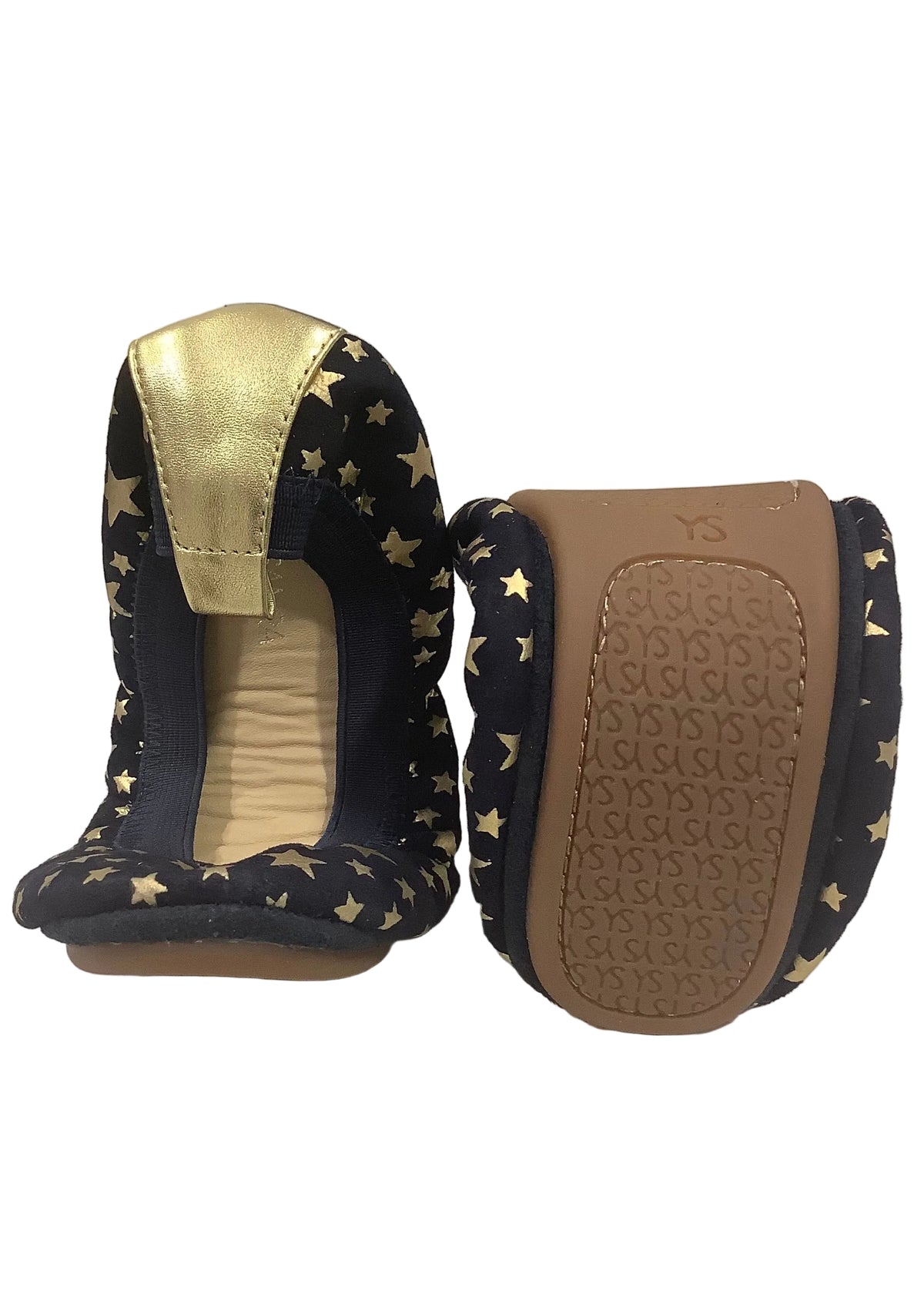 Gold Navy Blue Indigo/Pure Gold Ballerina Shoes