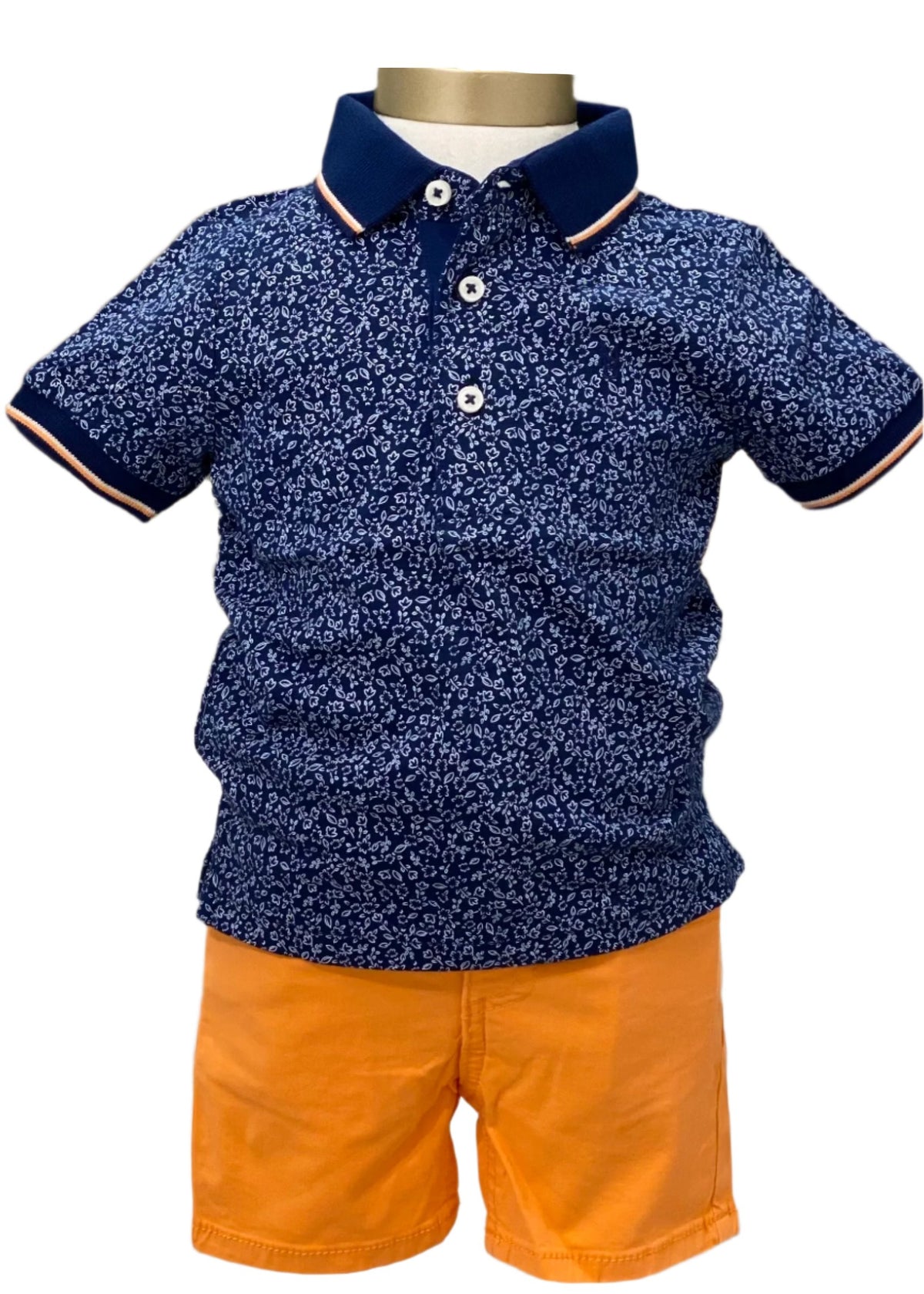 Shirt with All Over Print Work Design and Short Set