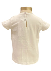 Silver White Tee with Silver Heart Short Sleeve T-Shirt