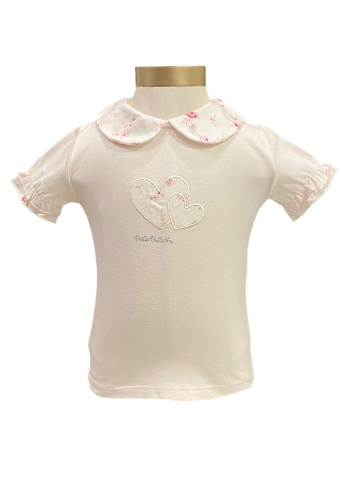 Pink White Nanan Top Polo Shirt