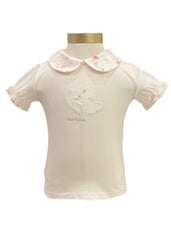 Pink White Nanan Top Polo Shirt