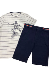 Embroidered Skateboarding Top and Short Set