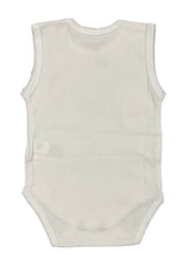 White Kissy Kissy Pointelle Sleeveless Bodyvest