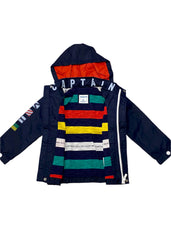 Auto Racing Navy Hooded Jacket