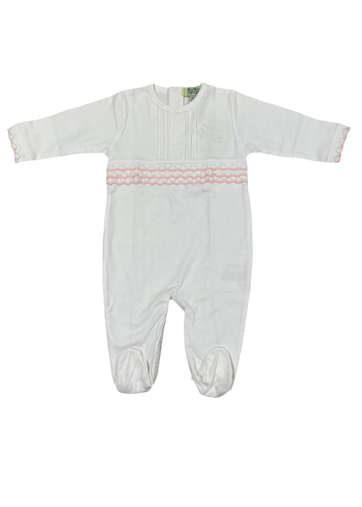 White Pink Kissy Kissy Babygrow