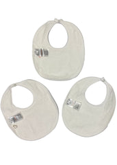 Set of 3pc White Mini Dots Kissy Kissy Bibs