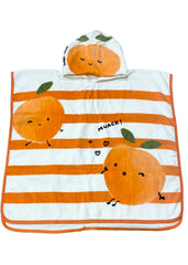 Orange Stripe Pattern Hooded Towel