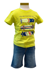 Skateboard Varieties Print Top and Short Set