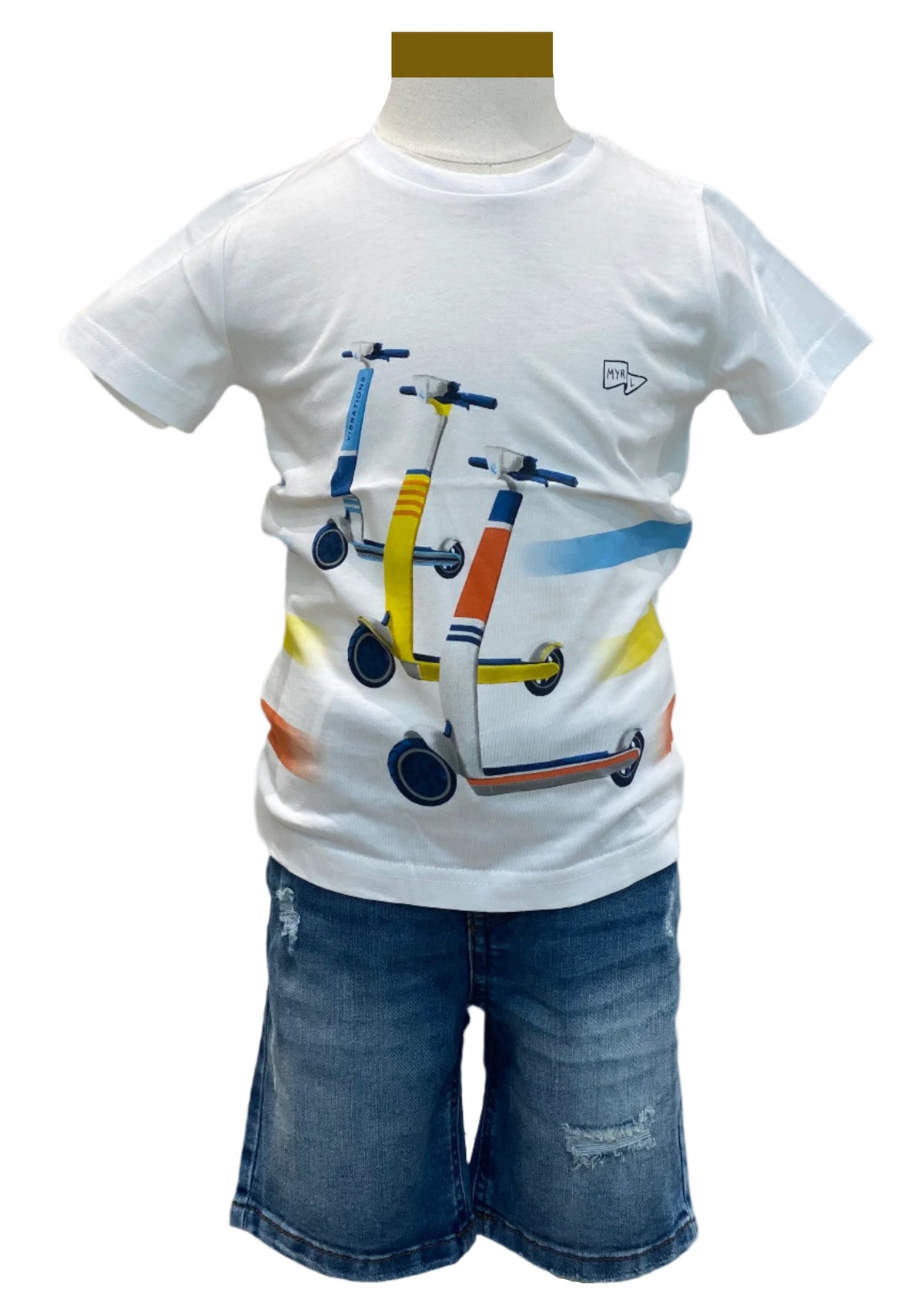 Scooters Print Top and Short Set