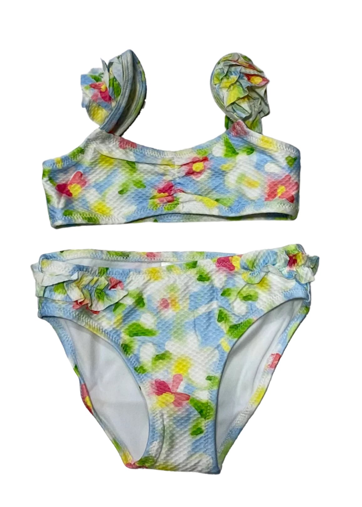 Two-piece Neon Flower Swimsuit