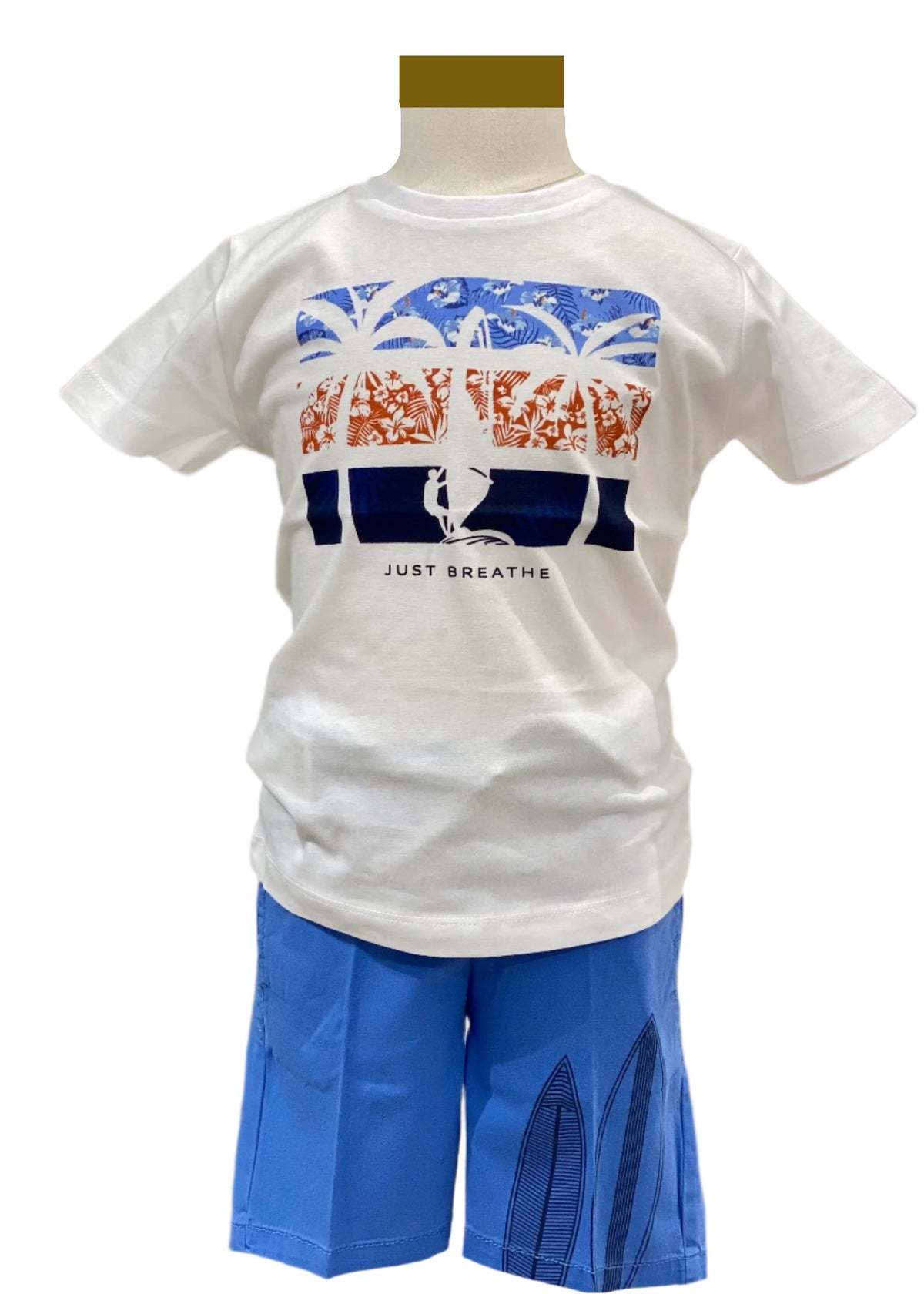 Surf Beach Silhouette Print Top and Bermuda Set