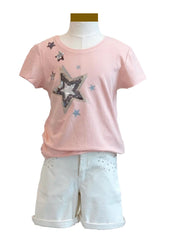 Reversible Sequins Stars Top and Short Set