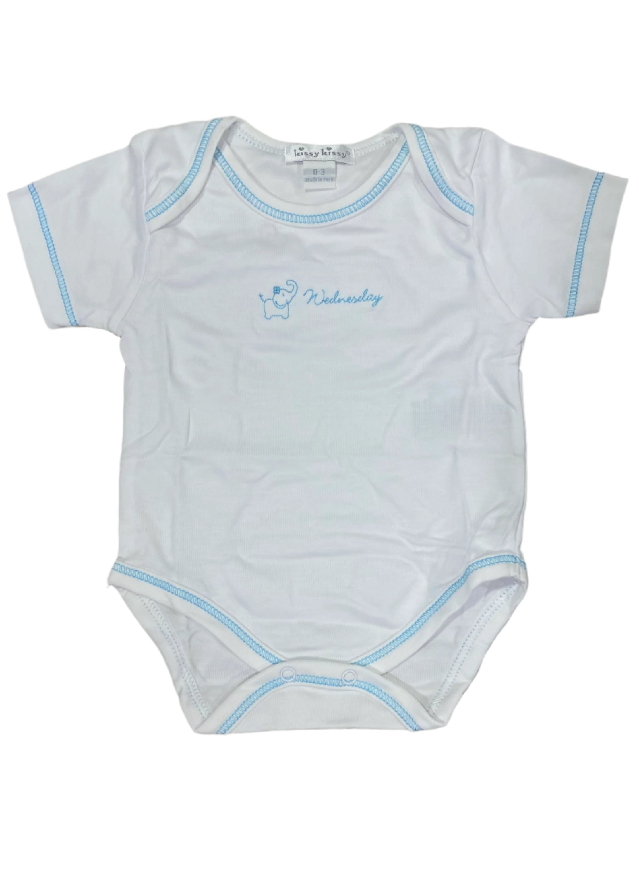 Set of Days of the Week Short Sleeve Baby Girl Bodysuit